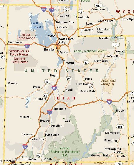 utah map of cities and towns.